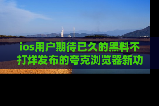 ios用户期待已久的黑料不打烊发布的夸克浏览器新功能上线啦!